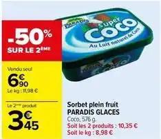 Paradis glaces - sorbet plein fruit