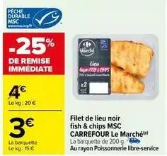 Carrefour - filet de lieu noir fish & chips msc le marché
