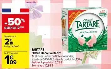 Tartare - offre découverte