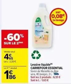 Carrefour - lessive liquide essential