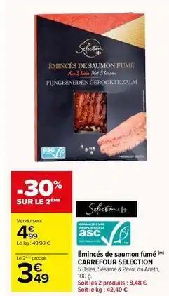 Carrefour - émincés de saumon fumé selection