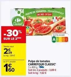 Carrefour - pulpe de tomates classic