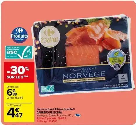 Carrefour - saumon fumé filière qualité extra