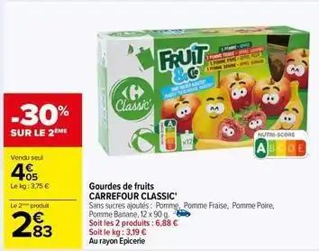 Carrefour - gourdes de fruits