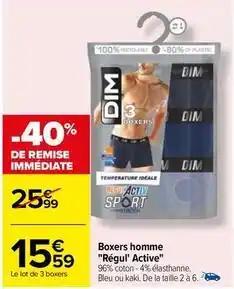 Dim - boxers homme régul' active