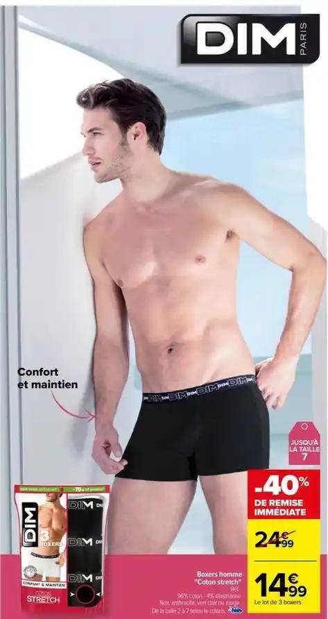 Dim - boxers homme coton stretch