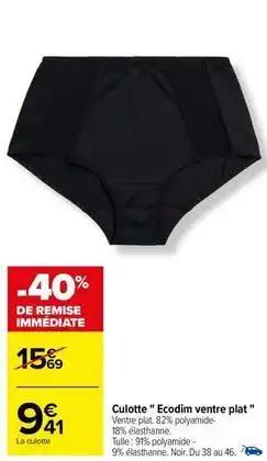 Culotte ecodim ventre plat