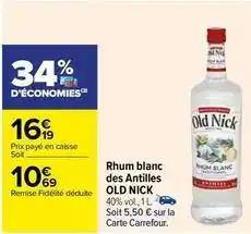 Old nick - rhum blanc des antilles