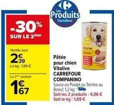 Carrefour - pâtée pour chien vitalive companino