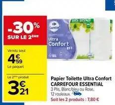 Carrefour - papier toilette ultra confort essential