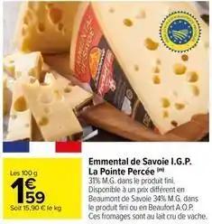 La pointe percée - emmental de savoie i.g.p