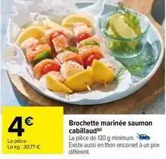 Brochette marinée saumon cabillaud