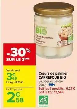 Carrefour - cœurs de palmier bio