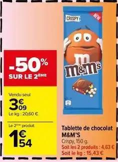 M&m's - tablette de chocolat