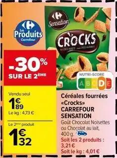 Carrefour - céréales fourrées crocks sensation