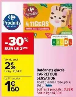 Carrefour - batônnets glacés sensation