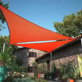 Voile d'ombrage 4 x 4 x 4 m imperméable 220g/m² Haute densité - Tissu déperlant - Terracotta épicé