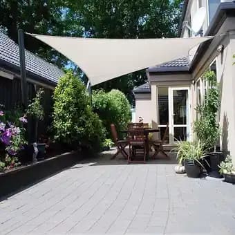 Voile d'ombrage 3 x 3 m imperméable 220g/m² Haute densité - Tissu déperlant - Beige crème