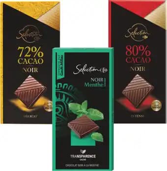CARREFOUR SELECTION SUR TOUTES LES TABLETTES DE CHOCOLAT