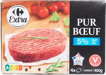 CARREFOUR EXTRA Steaks hachés pur bœuf surgelés