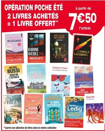 OPÉRATION POCHE ÉTÉ 2 LIVRES ACHETÉS = 1 LIVRE OFFERT