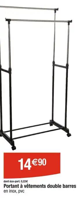 Portant à vêtements double barres
