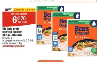 BEN’S ORIGINAL Riz long grain sachets cuisson