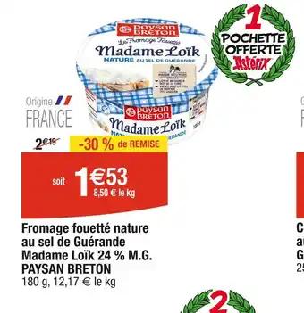 PAYSAN BRETON Fromage fouetté nature au sel de Guérande Madame Loïk 24 % M.G
