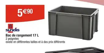 sundis Bac de rangement 17 L