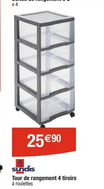 sundis Tour de rangement 4 tiroirs