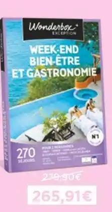 WONDERBOX -5% sur ces coffrets du 20 mai au 16 juin 2024 WEEK-END BIEN-ÊTRE ET GASTRONOMIE