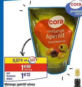 CORA Mélange apéritif olives dénoyautées, des lupins et des poivrons