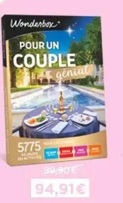 Wonderbox -5% sur ces coffrets du 20 mai au 16 juin 2024 POUR UN COUPLE Génial