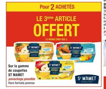 ST MAMET, NESTLÉ LE 3ème ARTICLE Pour 2 ACHETÉS Sur la gamme de coupelles ST MAMET