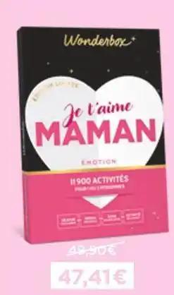 Wonderbox -5% sur ces coffrets du 20 mai au 16 juin 2024 Je t'aime MAMAN