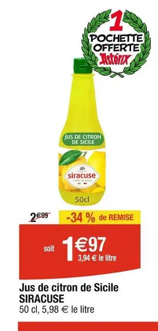 SIRACUSE Jus de citron de Sicile