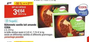 CORA Bâtonnets vanille lait amande