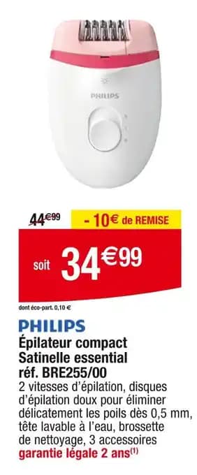 PHILIPS Épilateur compact Satinelle essential