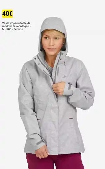 Veste imperméable de randonnée montagne - MH100 Femme