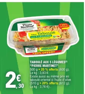 TABOULÉ AUX 5 LÉGUMES(2) "PIERRE MARTINET"