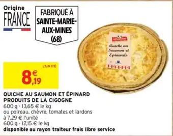 QUICHE AU SAUMON ET ÉPINARD PRODUITS DE LA CIGOGNE