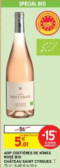AOP COSTIÈRES DE NÎMES ROSÉ BIO CHÂTEAU SAINT CYRGUES Y 75 cl