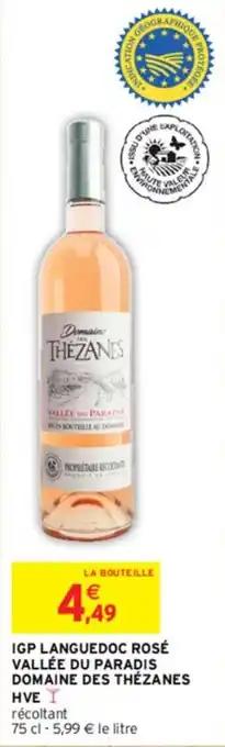 IGP LANGUEDOC ROSÉ VALLÉE DU PARADIS DOMAINE DES THÉZANES HVE Y