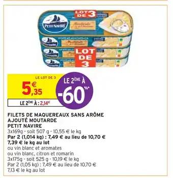 PETIT NAVIRE FILETS DE MAQUEREAUX SANS ARÔME AJOUTÉ MOUTARDE
