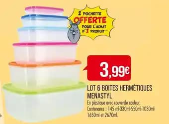 MENASTYL LOT 6 BOITES HERMÉTIQUES