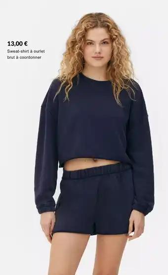 Sweat-shirt à ourlet brut à coordonner