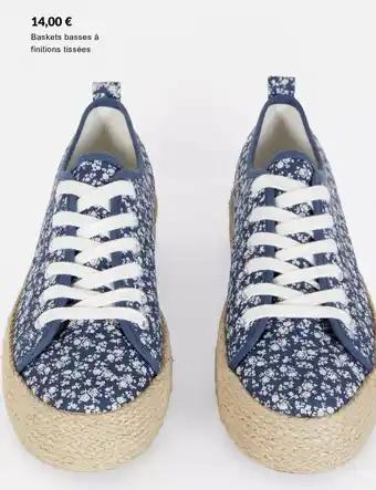 Baskets basses à finitions tissées