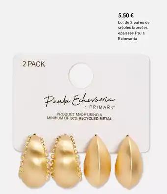 Lot de 2 paires de créoles brossées épaisses Paula Echevarría