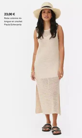 Robe colonne mi- longue en crochet Paula Echevarría