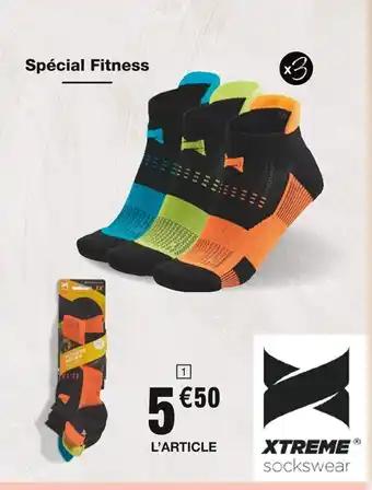 SOCQUETTES DE FITNESS × 3, 97 % coton,